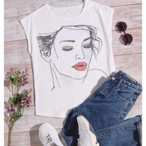 ⭐️ Sale NEW! Size 6 Woman Figure Print Tee